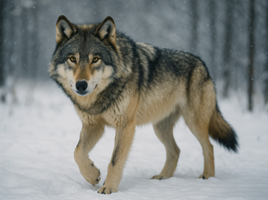 wilk szary - przodek psa domowego. To od niego rozpoczęła się wspólna historia człowieka i psa