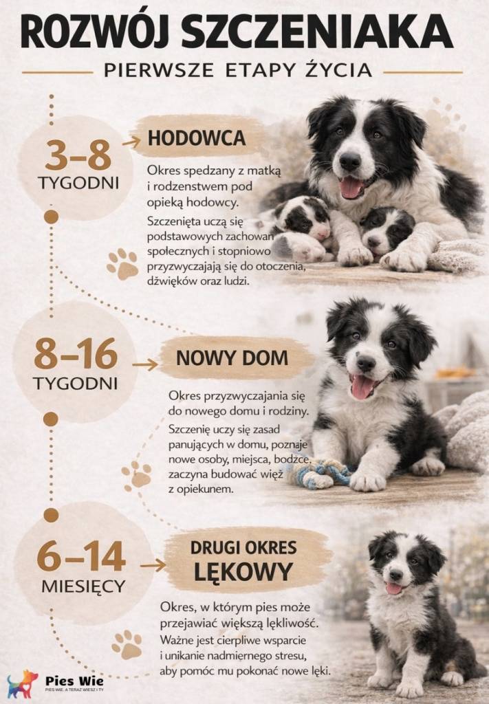 Etapy socjalizacji szczeniaka oś czasu rozwoju psa